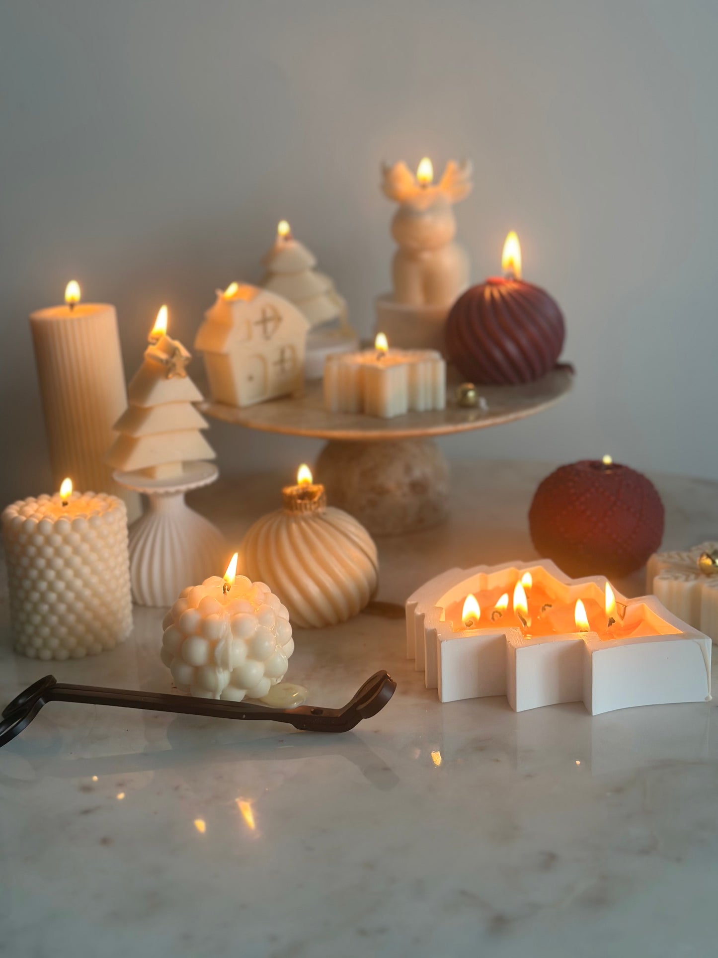 Glitter House Christmas Candle