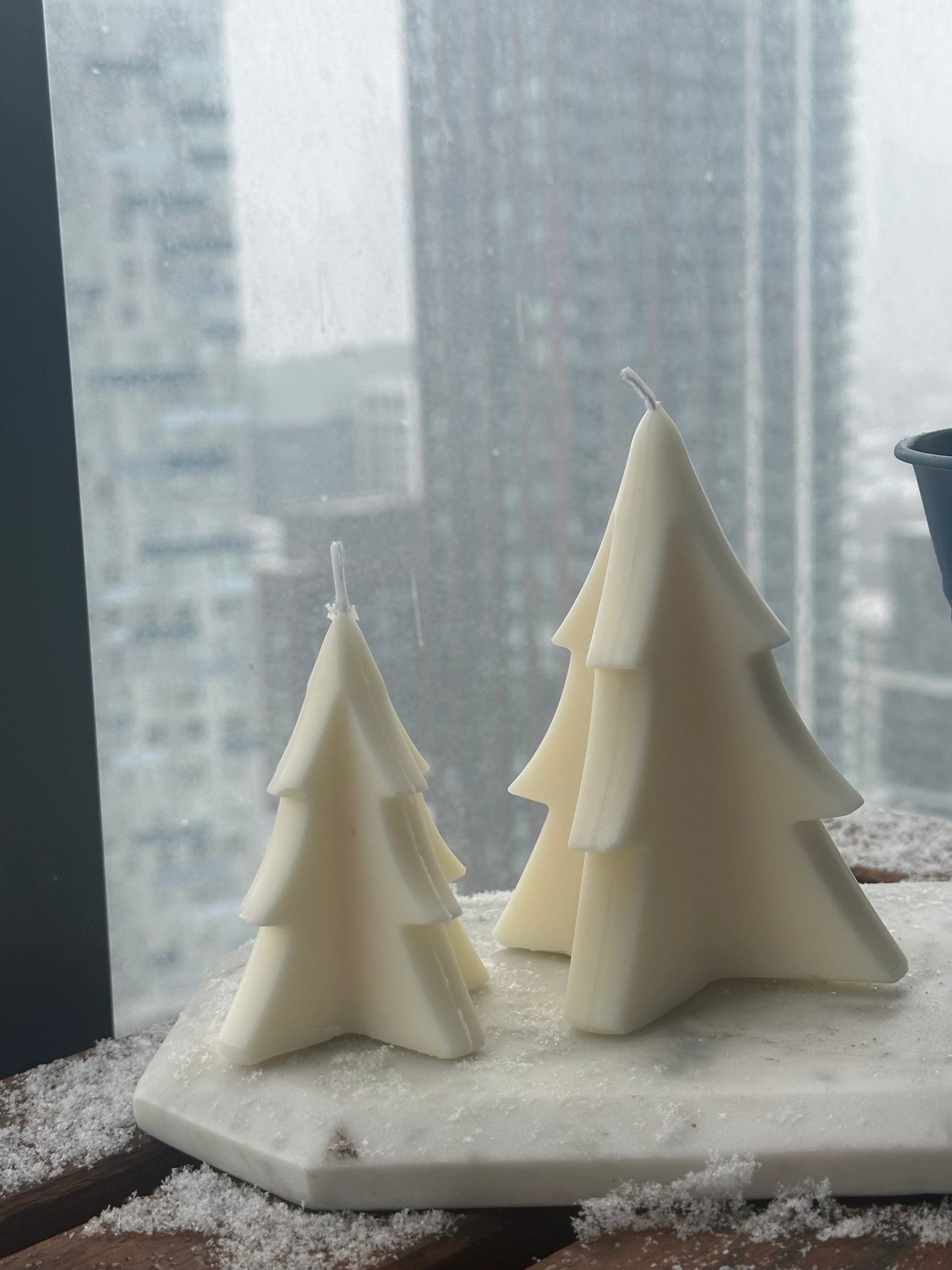 Christmas tree shaped candle perfect for holiday decor
