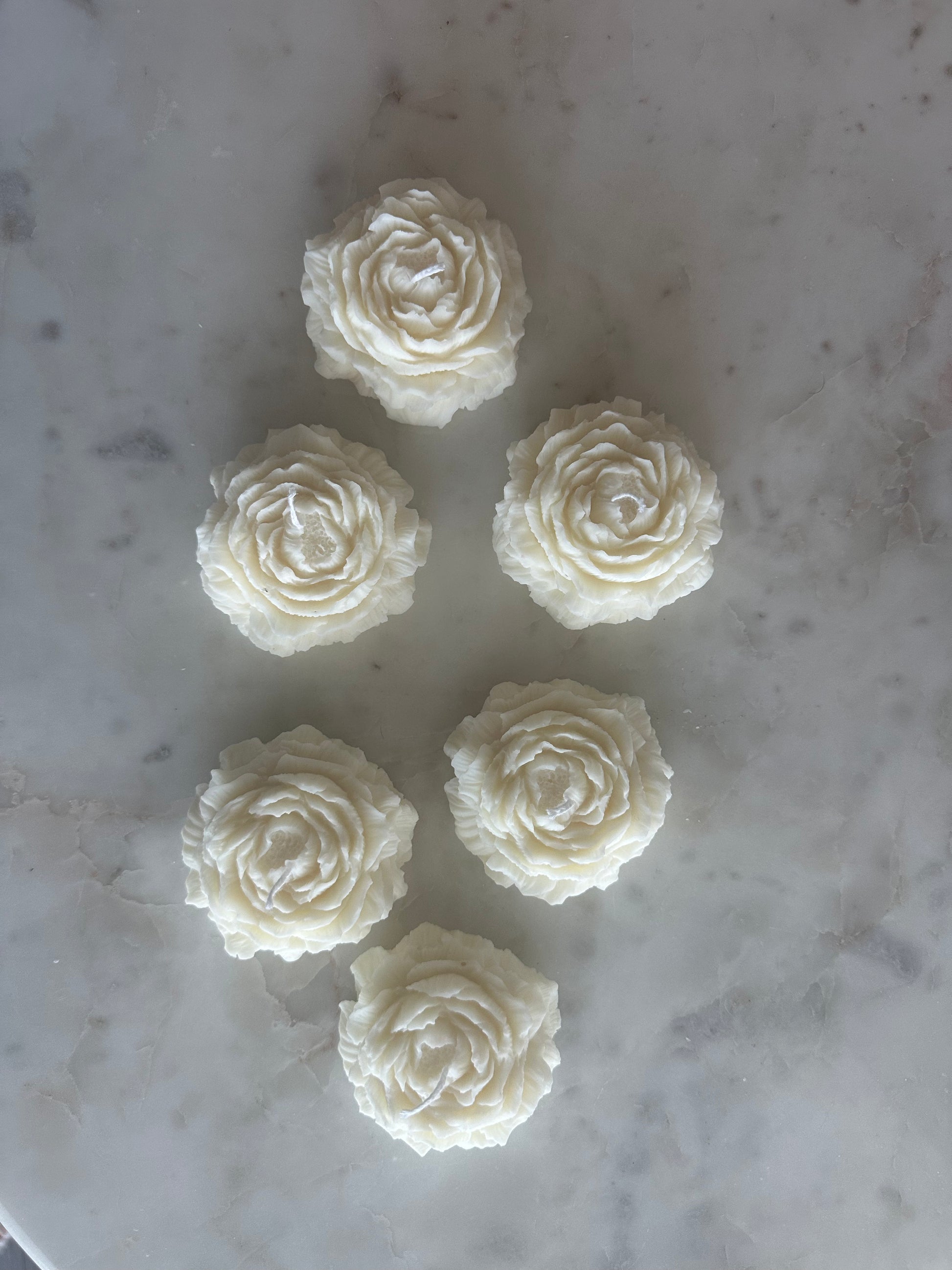 Peony shaped candle, perfect for adding a floral touch to your home décor in the USA
