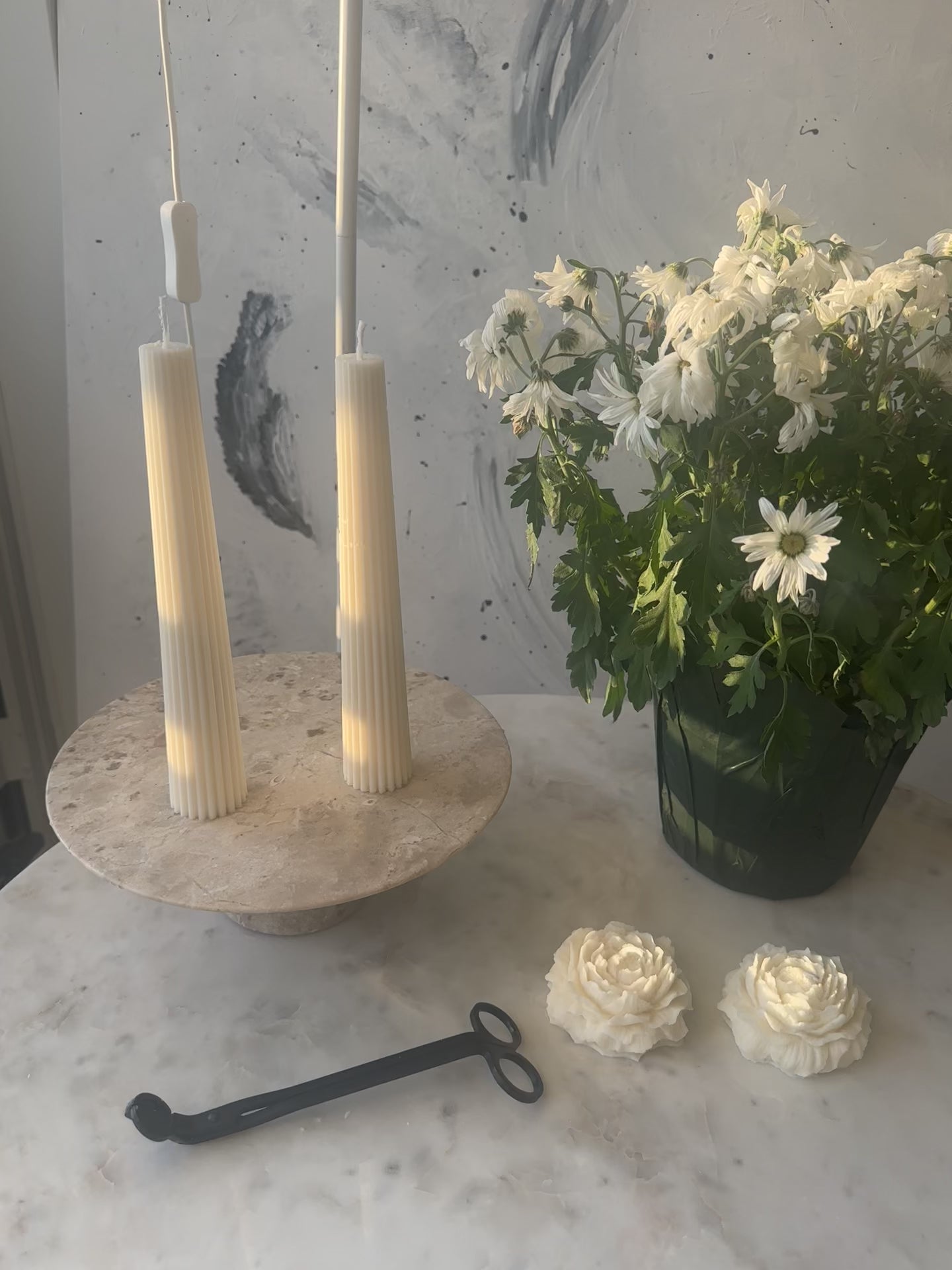 Timeless ribbed long candles designed for weddings and events. Available in bulk for wholesale in USA & Canada.