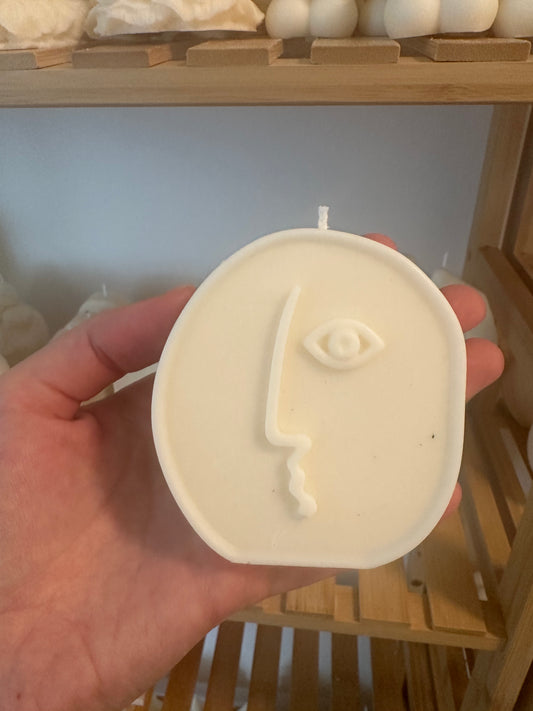 Round Face Candle – Minimalist design for modern home decor, perfect for adding style and warmth to any room